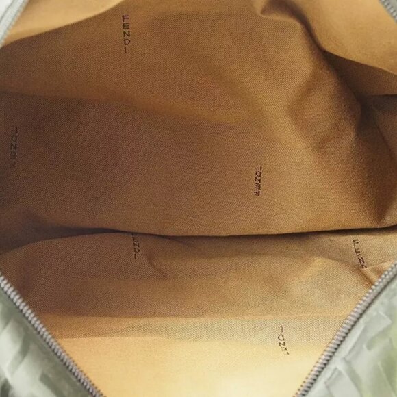 FENDI Zucca Nylon Tote Bag Khaki Ladies FF Pattern Handbag 450-013125 - Picture 11 of 12